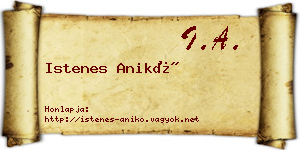 Istenes Anikó névjegykártya